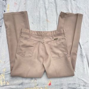 Vintage Tan Camel Wrangler Polyester Western Boot Cut Pants